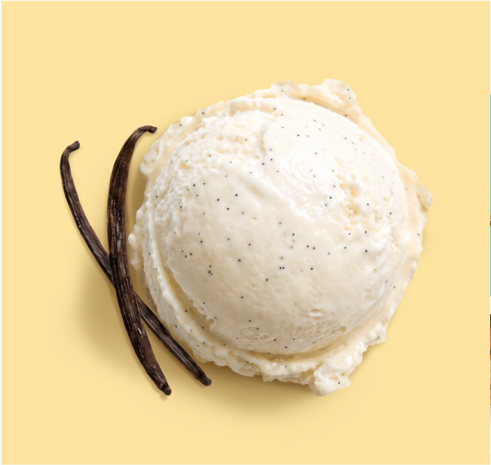 Range SKU 02: vanilla bean scoop on yellow
